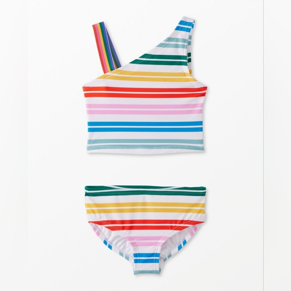 Hanna Andersson Rainbow Stripe Two-Piece Swimsuit